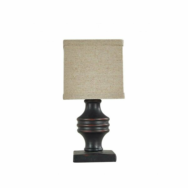 Homeroots Black Accent Lamp with Neutral Shade 380549
